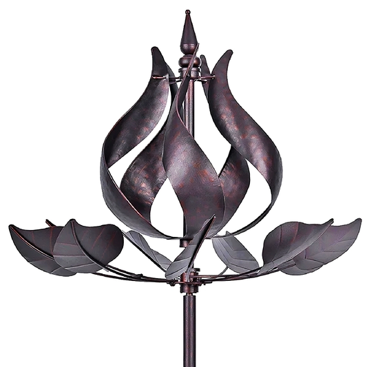 Stainless Steel Bronze Colored Tulip Wind Spinner,75" Wind Mill for Outdoor Yard Patio Lawn & Garden