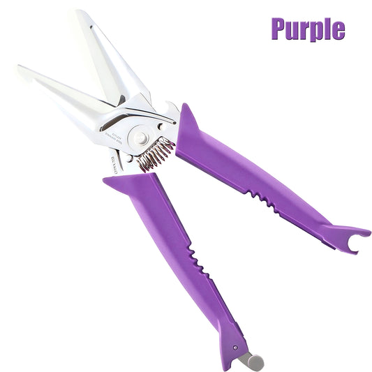 VIEROLA Kitchen Scissors, 9" Stainless Steel Shears, Heavy Duty, Spring Loaded (Purple)