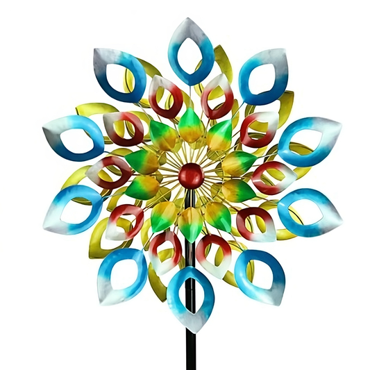 Colorful Flower Metal Wind Spinner, 84" Large Size Wind Mill for Outdoor Yard Patio Lawn & Garden