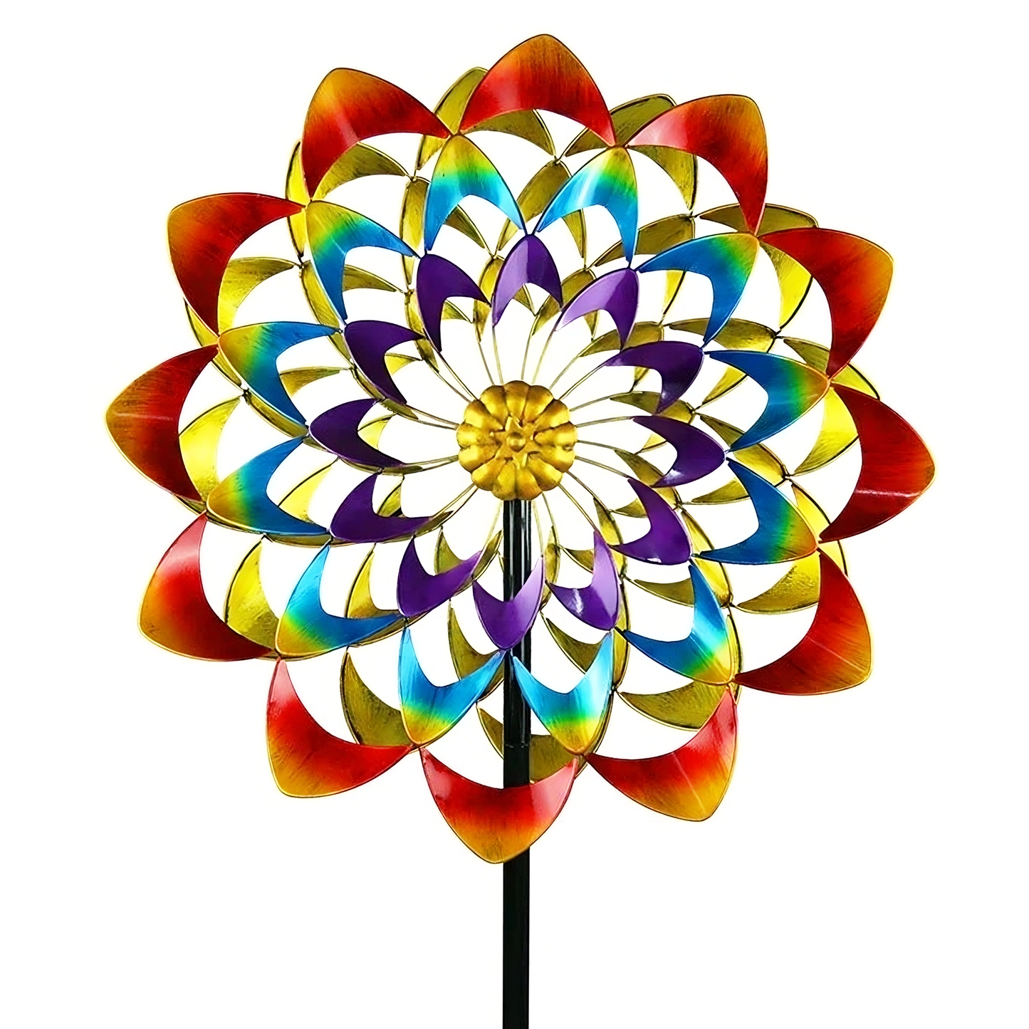 Stainless Steel Colorful Flower Wind Spinner,84" Wind Mill for Outdoor Yard Patio Lawn & Garden