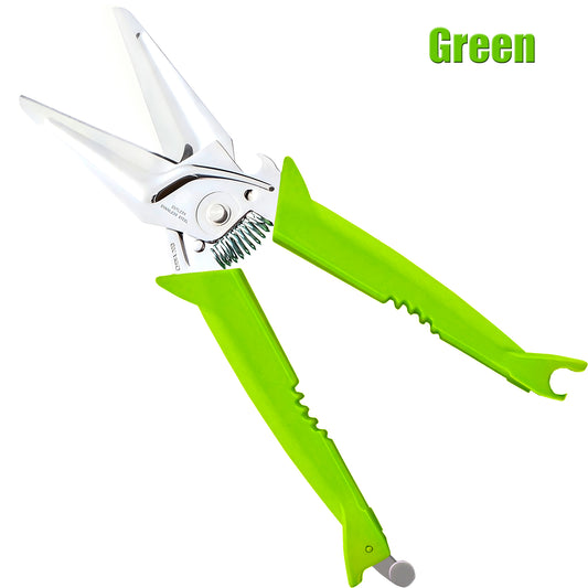 VIEROLA Kitchen Scissors, 9" Stainless Steel Shears, Heavy Duty, Spring Loaded (Green)