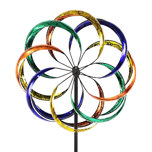 Stainless Steel Rainbow-Colored Wind Spinner,84" Wind Mill for Outdoor Yard Patio Lawn & Garden