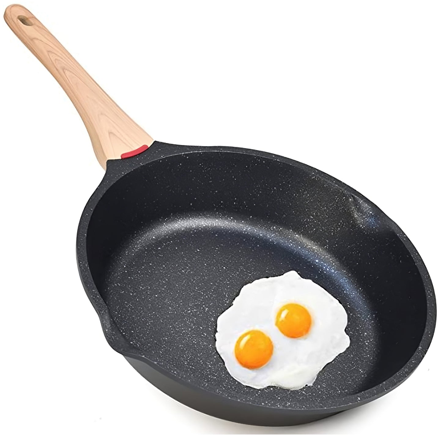 Non-Stick Granite Stone Induction Fry Pan, Aluminum alloy Frying Pan with Wooden Handle , 8-12 inch