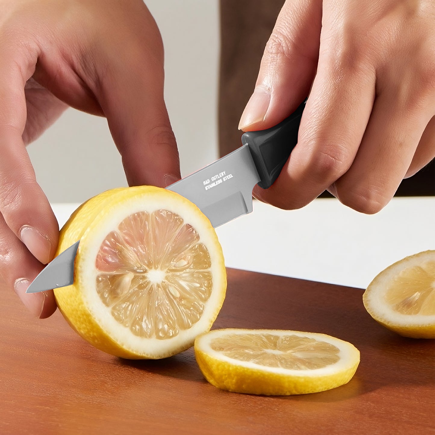 4-Inch Blade Stainless Steel Paring Knife with Safety Sheath for Kitchen, Fruits, and Vegetables (Gray)