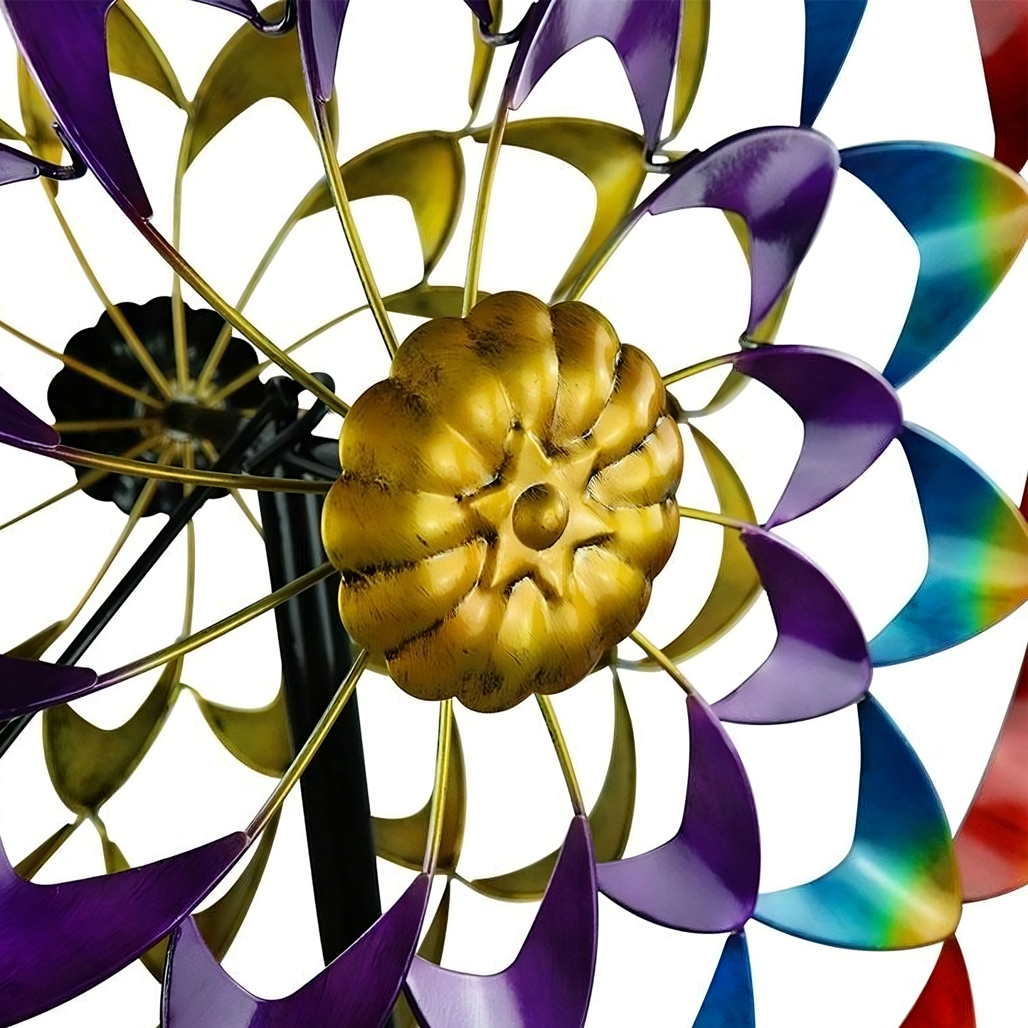 Stainless Steel Colorful Flower Wind Spinner,84" Wind Mill for Outdoor Yard Patio Lawn & Garden