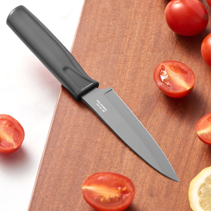 4-Inch Blade Stainless Steel Paring Knife with Safety Sheath for Kitchen, Fruits, and Vegetables (Gray)